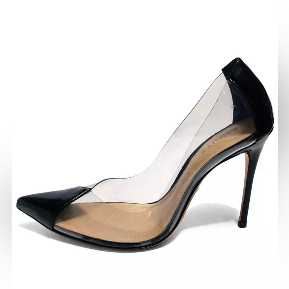 SCHUTZ Cendi Heel in Transparente & Black  Women's Heels 6.5 - Picture 6 of 16